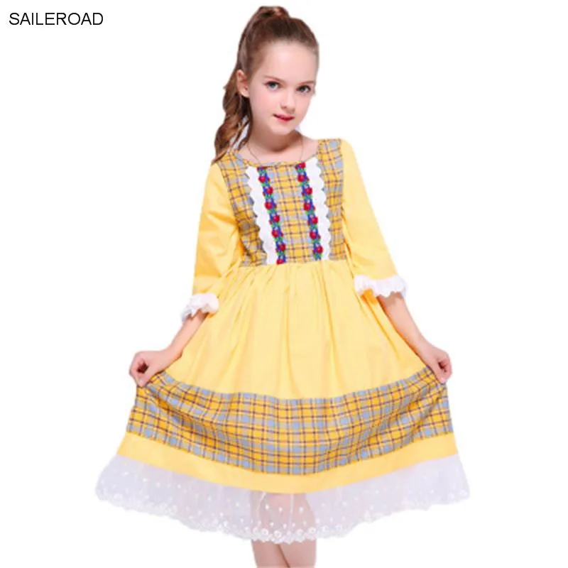 

SAILEROAD 2-10Y Kids Dresses For Girls Casual Clothes Vestido De Festa Spring Autumn Princess Party Dress Cute Dress ELegant