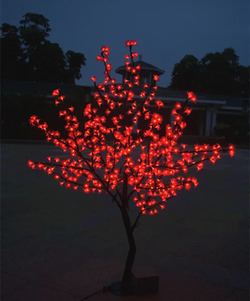 

Christmas New year RED LED Cherry Blossom Tree 864pcs LED Bulbs 1.8m/6ft Height 110/220VAC Rainproof