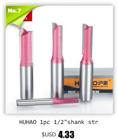 HUHAO 1pc Bearing Flush Trim Router Bit for wood 1/2" 1/4" Shank straight bit Tungsten Woodworking Milling Cutter Tool