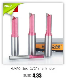 HUHAO 1pcs 1/2" Shank CNC Cleaning bottom router bit Woodworking Tools two Flute endmill router bits for wood cutting tools