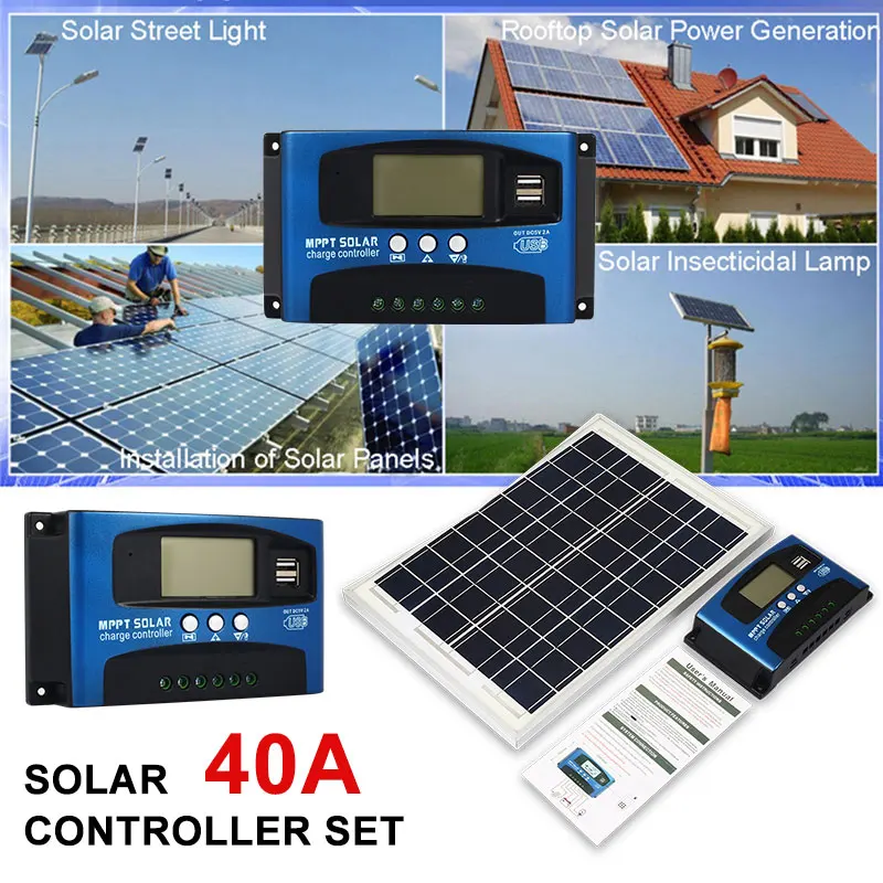 

Solar Panel Charger Solar Charge Controller PWM Solar Controller Polysilicon W/Dual USB PWM Inverters