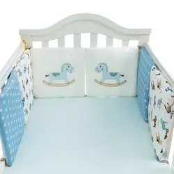 6 шт./партия детская кровать протектор кроватки бамперы детская кровать бампер в детская кроватка бампер Безопасность хлопок смесь детские