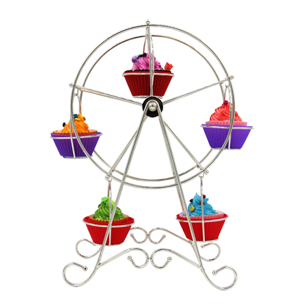 

Party Rotatable Pastry Cupcake Holder 8 Cups Supplies Cake Stand Ferris Wheel Kitchen Home Use