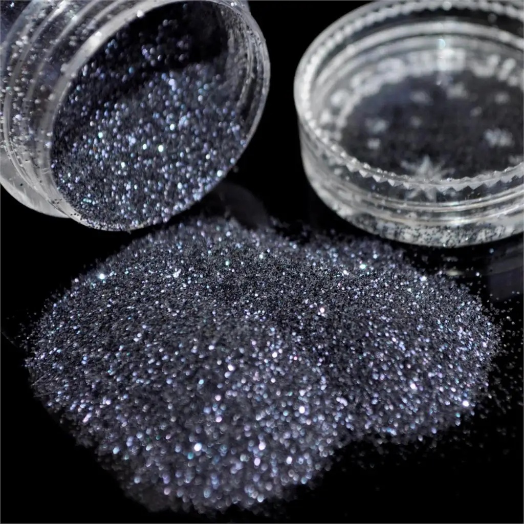 

Black Gray 0.2mm Powder Dust Acrylic Nails Art Glitter Tips Deco Gel UV Polish Nail Body Crafts Decoration N35