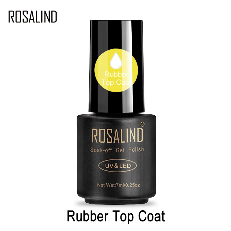 Гель лак для ногтей ROSALIND 7 мл верхнее покрытие нейл арта прозрачный праймер