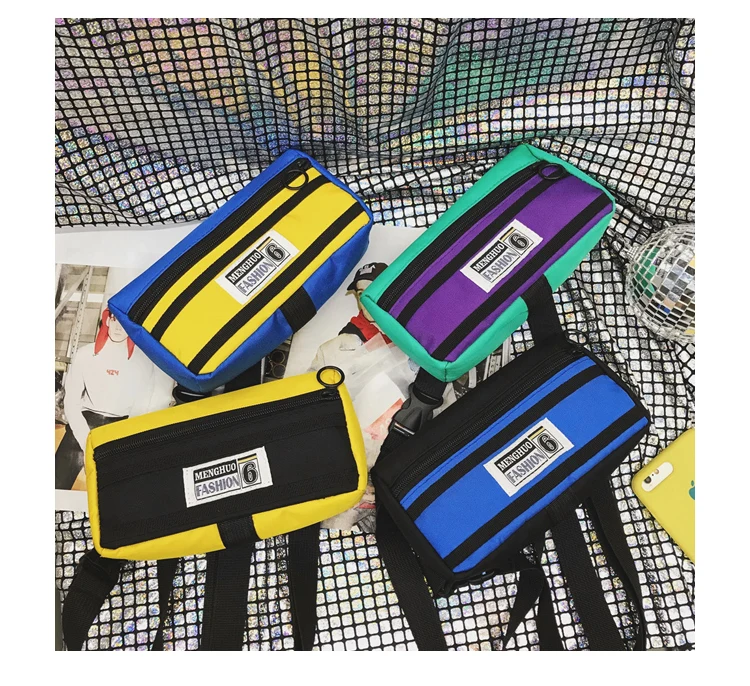 Menghuo Unisex Fanny Pack Belt Bag Panelled Waist Bag Purse Chest Fanny Pack Travel Cashier Belt Hip-hop Rock Boys Girl Bag 2018_35_30
