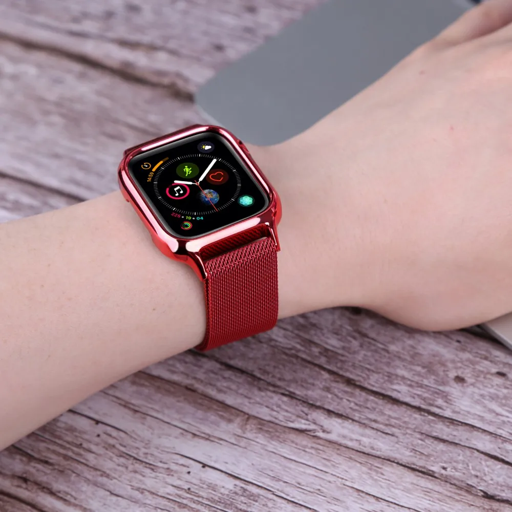 Металлический чехол с магнитной Миланской петлей для часов Apple Watch Series 4, 40 мм, 44 мм, ремешок для браслета iWatch 4