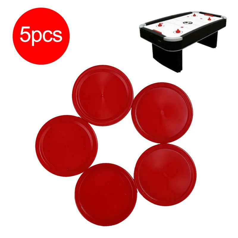 

5 PCS Hot New High Quality Children Indoor Table Game Play Toys Red Plastic Mini Air Hockey Table Puck Durable practical