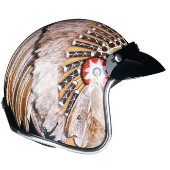 

Japanese low profile motorcycle helmet indians drawing cafe racer helmet ABS shell light weight Vintage motorcycle helmet