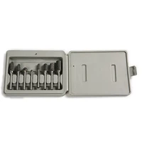 טונגסטן פלדה 8pcs טונגסטן קרביד סיבוב Burr סט ראש שחיקה פלדה טונגסטן מסתובבת כלי שמונה נגנים ידית מסתובבת (1)
