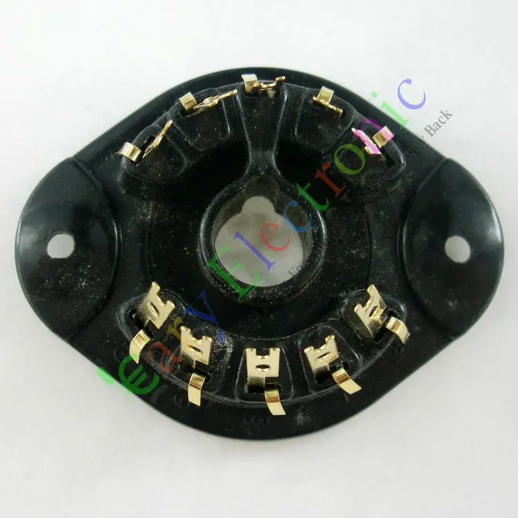 Wholesale and retail 8pcs 10pin GOLD vacuum tube socket GILDED valve base EL156 EL12 EYY13 EF14 AZ12 free shipping |