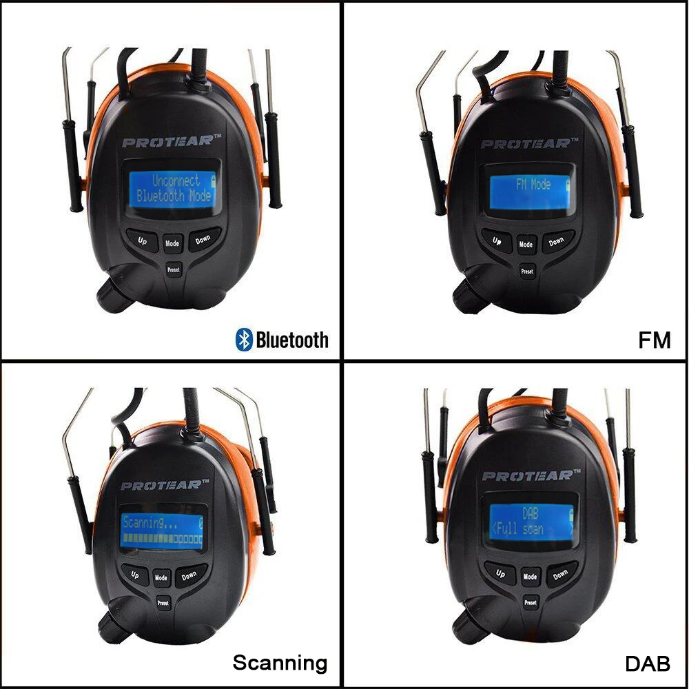Protear DAB+/DAB/FM Radio Hearing Protector 25dB Lithium Battery Earmuffs Electronic Bluetooth Headphone Ear Protection Protear DAB+/DAB/FM Radio Hearing Protector 25dB Lithium Battery Earmuffs Electronic Bluetooth Headphone Ear Protection