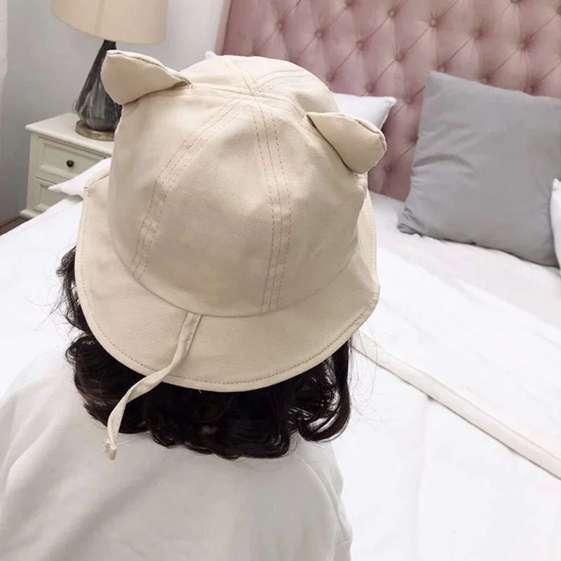 Children Girl Fashion Solid Color Casual All-match Cute Concise Sunscreen Beach Bucket Hat Fisherman's Hat 1-8Y