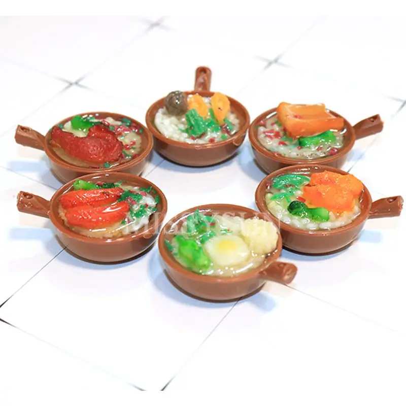 Миниатюрный глиняный рисовый домик 2 шт. масштаб 1/6 ролевая еда для кукольного