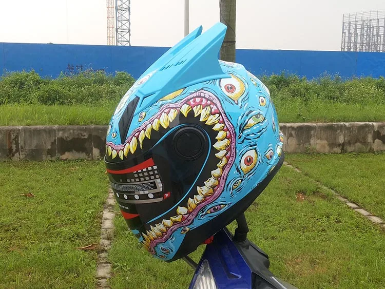 MALUSHUN мотоциклетный шлем Светящиеся Зеленые глаза террора большой рот взять шлем