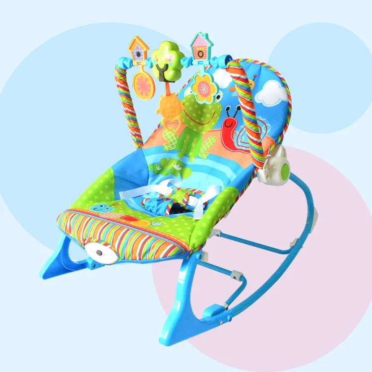 Универсальный вибромассажёр детский музыкальный кресло-качалка качели электронный детский стул - Цвет: Синий