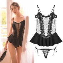 Новинка года, Сексуальное Милое кружевное платье принцессы из эластичного шелка со льдом, с волнистым поясом, ночная рубашка, костюм, четыре разноцветное нижнее белье для женщин