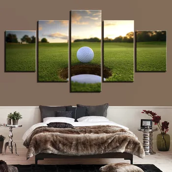 

Canvas Paintings 5 Piece Modern Picture Wall Art Picture Sports Golf for Living Room Home Decor Ready to Hang Framework
