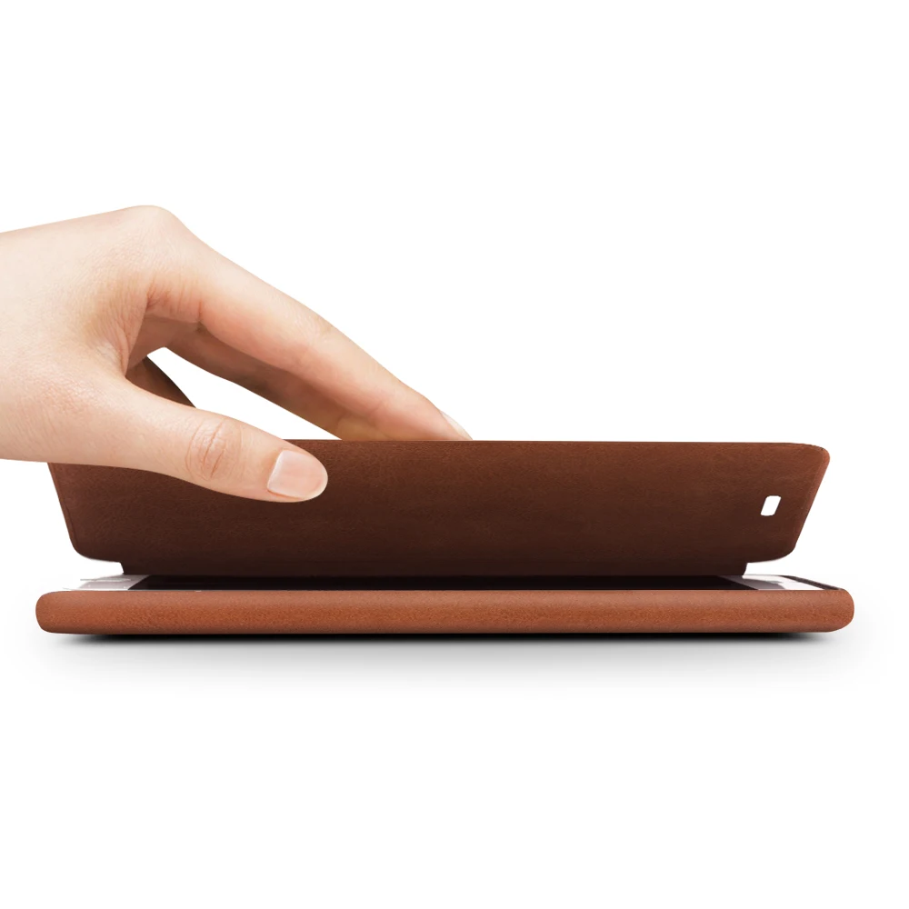 Чехол книжка QIALINO из натуральной кожи для iPhone 8 роскошный Ультратонкий чехол