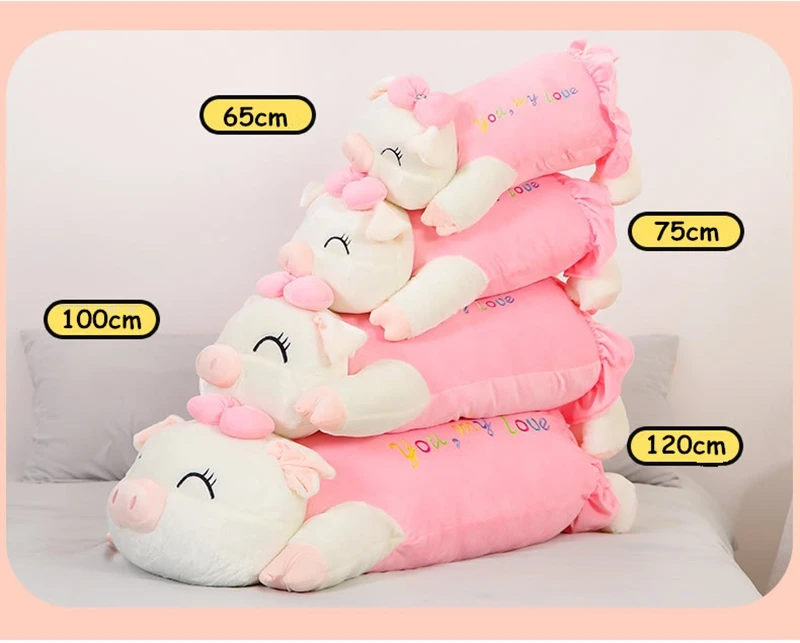 factory price kawaii cartoon pig plush toy pillow giant soft piggy doll for girl children gift decoration 39inch 100cm DY50620 (5)