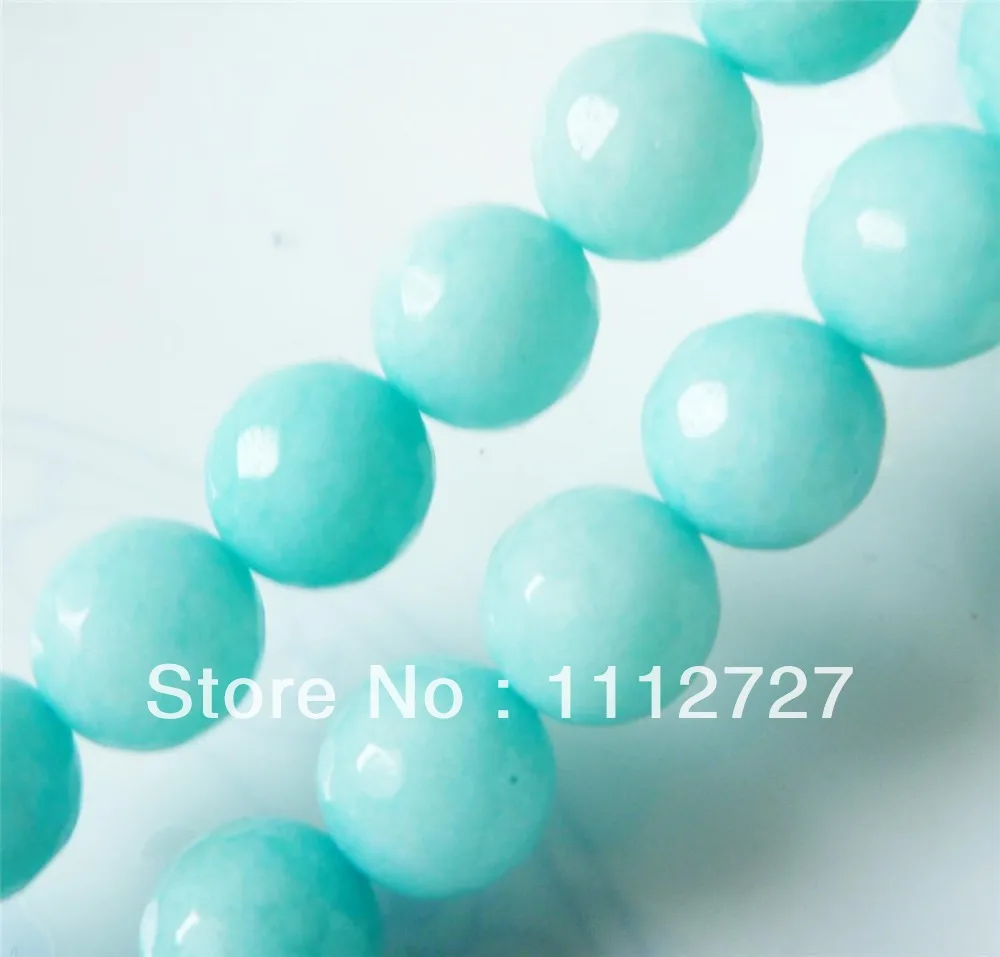 

Fashion Trendy Amazing 10mm Faceted Sky Blue Round Shape Stone Loose Beads DIY Fashion Jewelry Making Design 15" Wholesale Price
