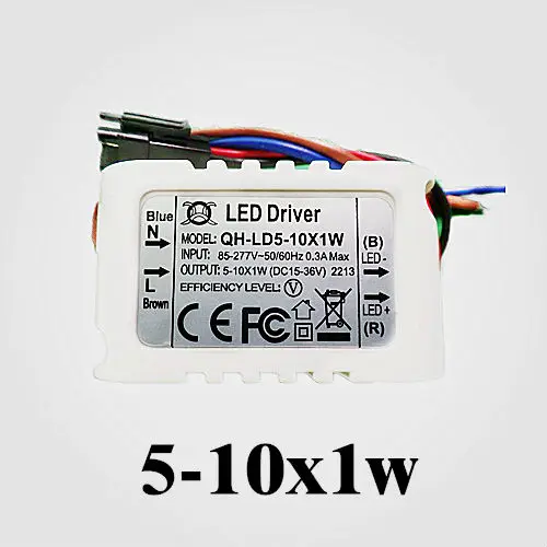 10 шт./лот 5 10x1W 300mA Светодиодная лампа внешнего трансформатора Вт 6 7 8 9 10*1