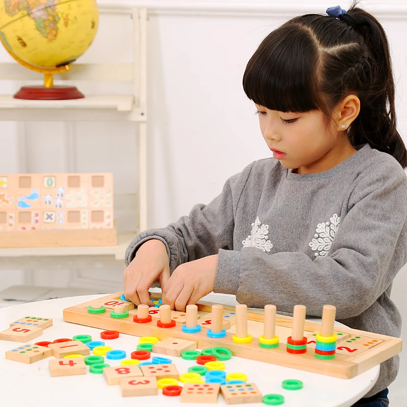 Монтессори игра детские развивающие игрушки обучение логарифмическая пластина высота Расчет Цифровой математический Радуга пончик
