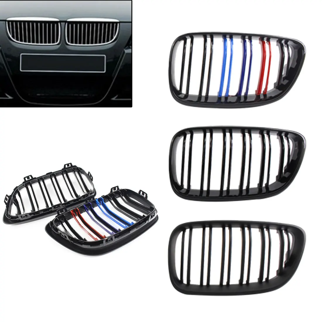 

1pair parallel bars modified in the front grille for BMW 2 Series F22 F23 14-18 year