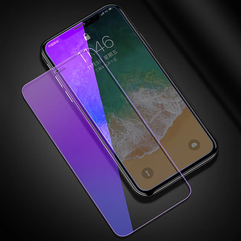 KIPX1127_1_Anti Blue Light Tempered Glass for iPhone 6 6S 7 8 Plus XS XR XS Max 9H 2.5D Protective Film