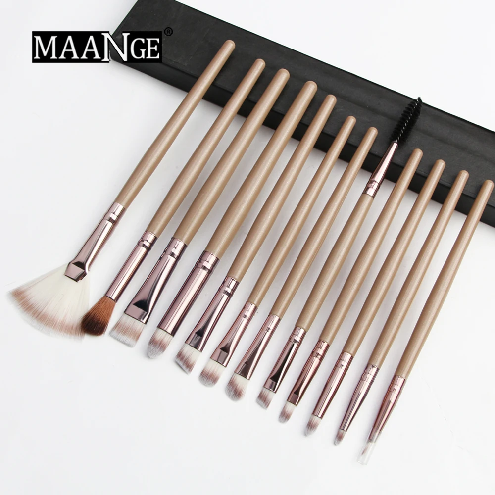 

12pcs/set professional Makeup Brushes Eye Shadow Blending Eyeliner Eyelash Eyebrow Brush For cosmetic Brush Set free shipping