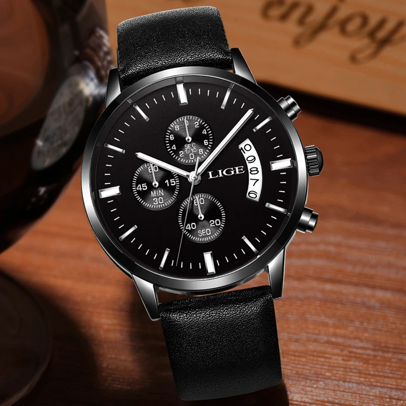 2017 New Top Luxury Brand LIGE Men Sports Watches Men's Quartz Date Clock Man Leather Army Military WristWatch Relogio Masculino 2017 New Top Luxury Brand LIGE Men Sports Watches Men's Quartz Date Clock Man Leather Army Military WristWatch Relogio Masculino