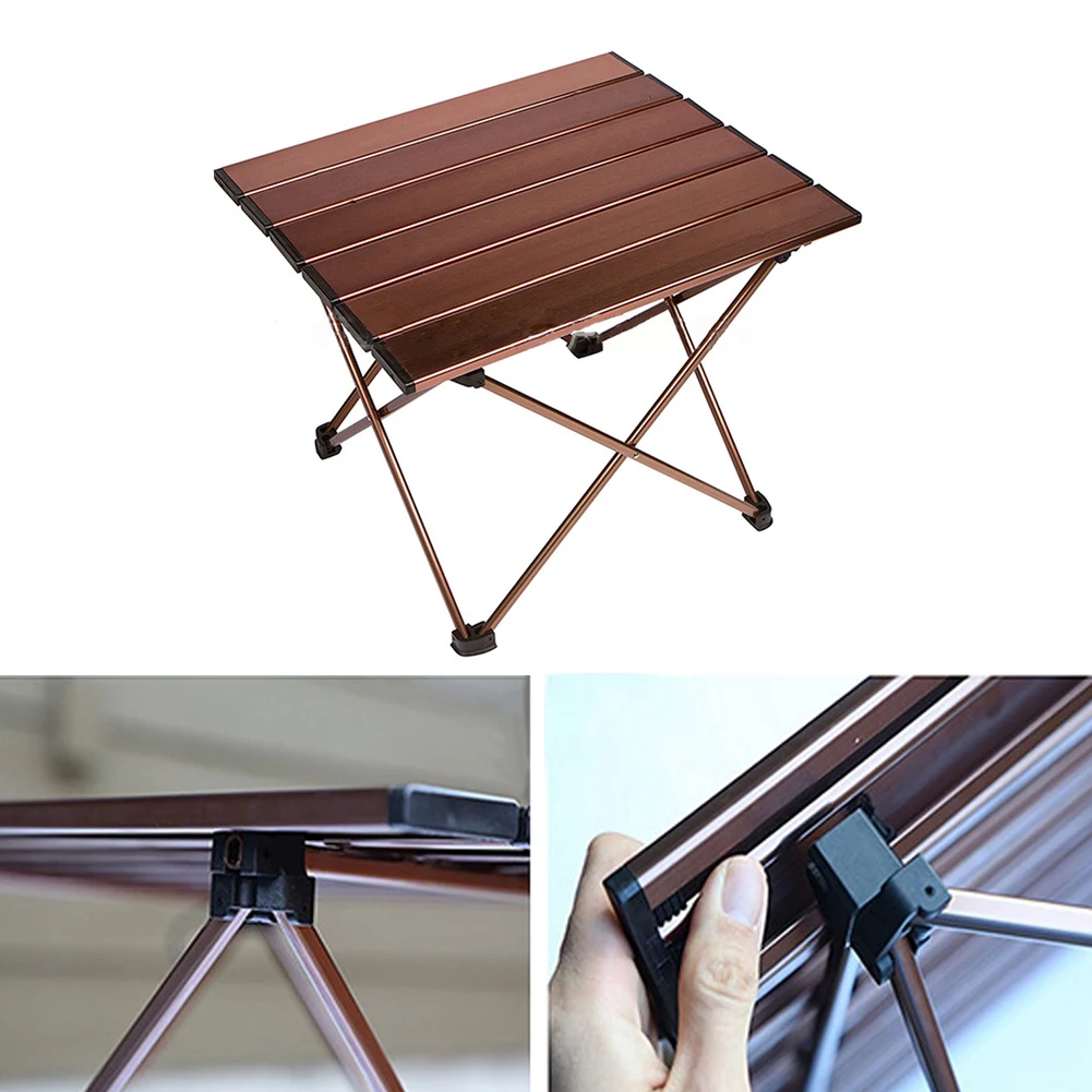 

Hard Topped Outdoor Folding Table Easy Clean Aluminium Alloy Camping Mini Durable Lightweight Desk Portable Picnic Waterproof