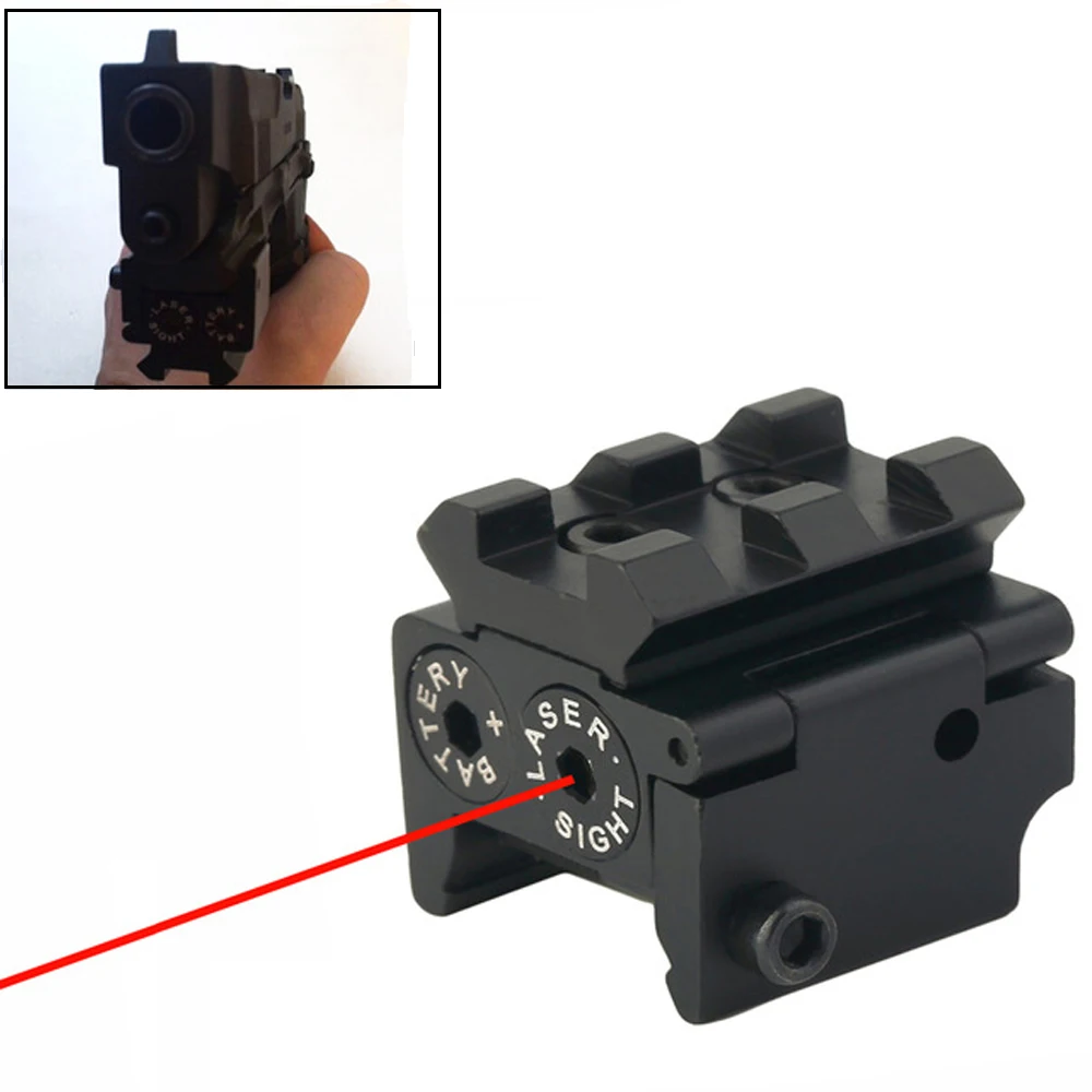 

Tactical Red Dot Dovetail Small Laser Sight Scope 650nm 300m 28x26mm Dual Weaver For 20mm Rail Mount Compact