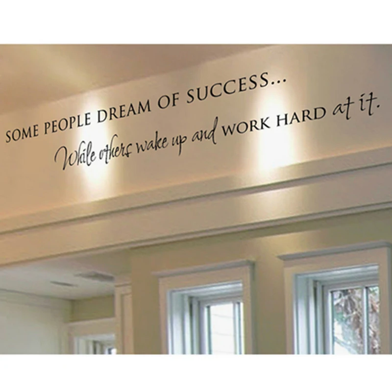 Wake Up Work Hard Dreams Motivational Vinyl Wall Sticker DIY Decorative Inspirational Quote Wall Decal Home Office Decoration 3d wall stickers