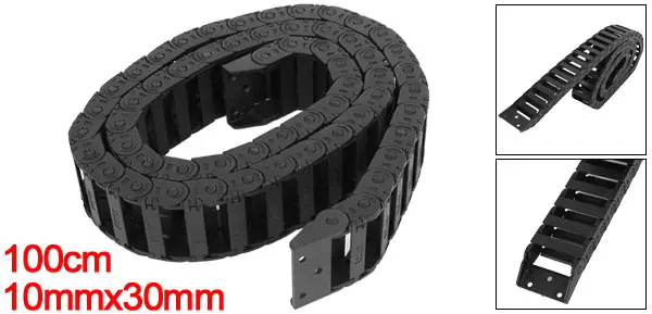 

UXCELL New R35 10x30mm Plastic Protection Series Drag Chain Cable Wire Carrier 100cm/ 3.3Ft Length Low Noise Waterproof Black