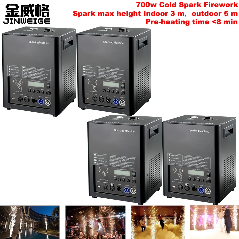 

Free Shipping 4pcs/lot Cold Sparklers Fireworks Professional Pyrotechnics 700W Cold Fireworks Fountain Machine Sparking Machine