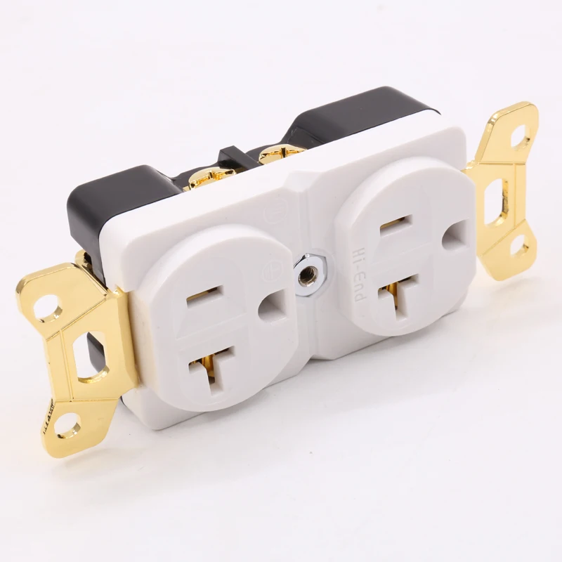 

Hi-End Beryllium copper Gold plated AC 20A Power Receptacle Wall Outlet Power Distributor 1pcs