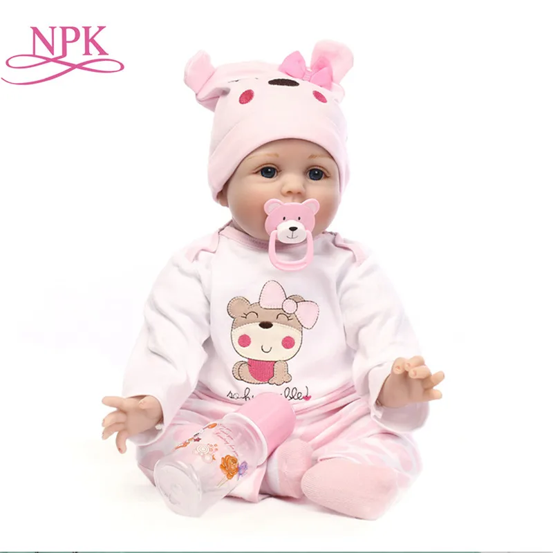 

NPK Original real lol bebe dolls reborn Silicone Cute Soft boneca reborn baby doll for girls kid toys surprice 55cm 40cm