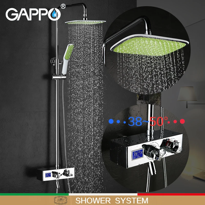 

GAPPO shower system bathroom faucet mixer shower mixer tap rainfall bathtub shower mixers thermostatic Wall Mount shower faucet