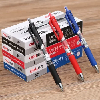 

(Pack of 12 Pcs) press gel pen Gel-ink 0.5mm pen s01 supplies gel pen black red blue