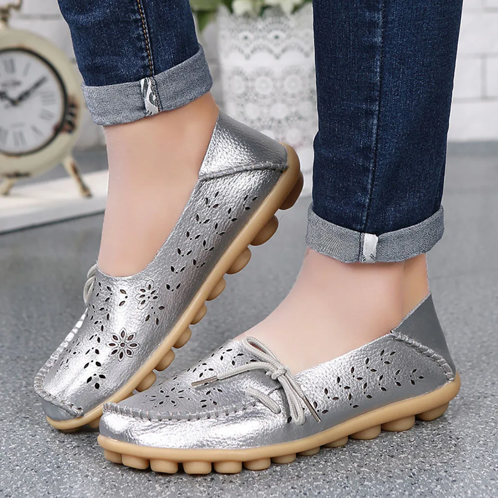 Frauen wohnungen schuhe Mutter Casual Loch Schuhe Krankenschwester Mit Flache Schuhe frauen Casual Fahr Schuhe moda mujer 2019 # BA30