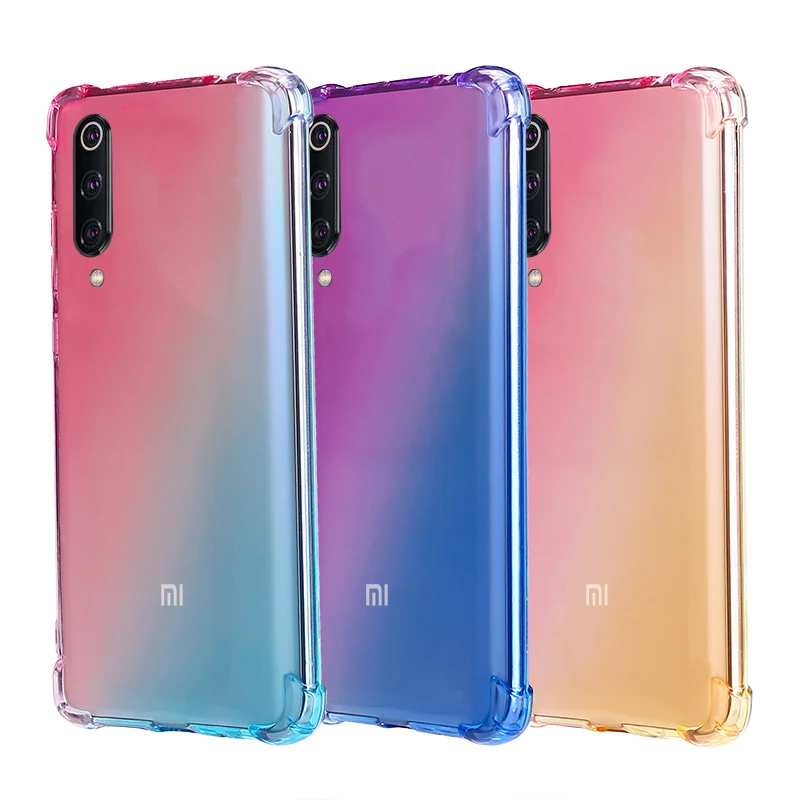 Gradient Transparent Case For Xiaomi Redmi 7 7A Note7 Mi 9 9t cc9 A2 A3 8 Lite Shockproof Cover On Redmi Note5 6 k20 Pro GO Para