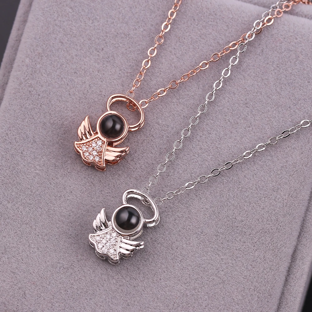 

2018 New Listing In 100 Languages I Love You Projection Pendant Necklace Romantic Love Record Recall Wedding Torque