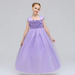 Высокое качество 2018 В стиле принцессы платье для первого причастия Тюль Кружева с бантом дешевые для девочек в цветочек платья для свадеб