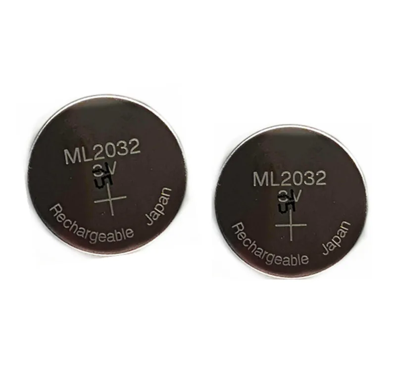 2 шт./лот, новинка,, ML2032, 3 в, перезаряжаемая литиевая батарея, кнопочные батарейки(ML2032