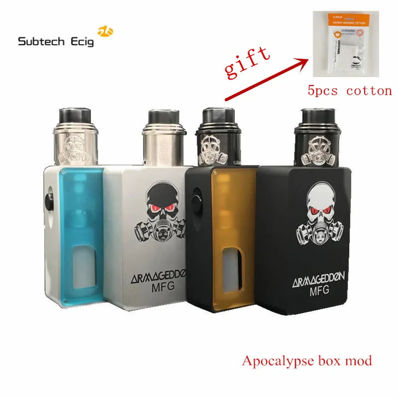 

Electric cigarette Apocalypse Mod Kit with GEN 2 rda 24MM ABS Material box Mod Fit 18650 Battery Vape pens VS SMPL mod Kits