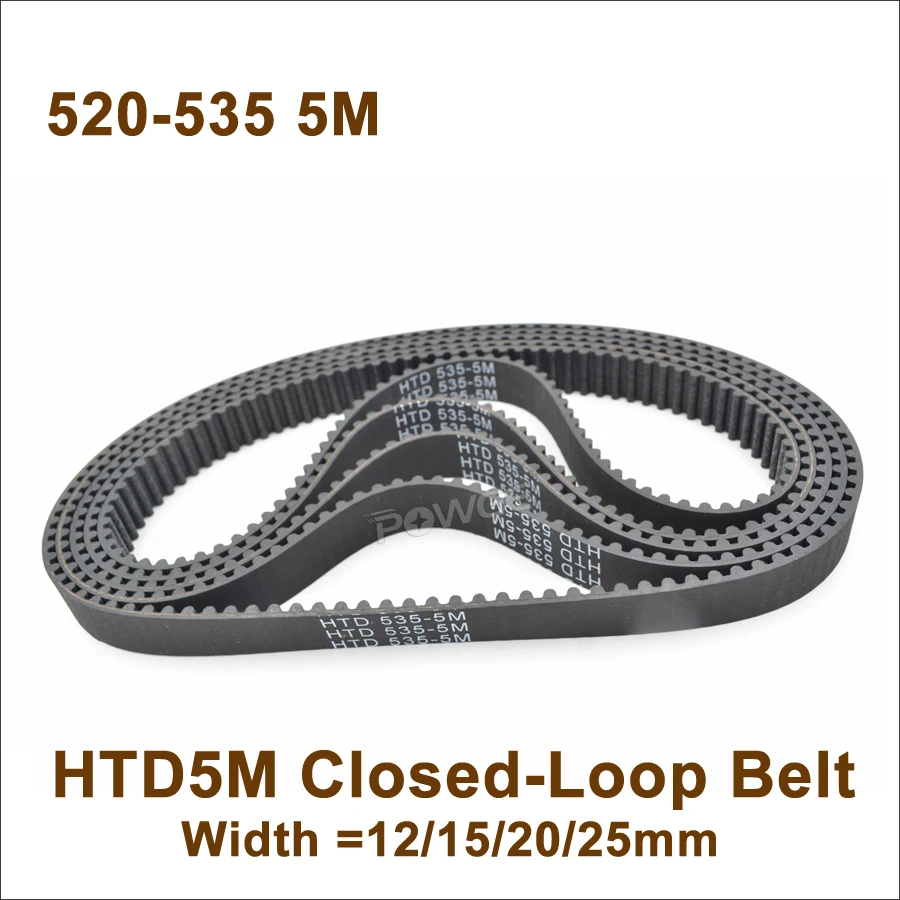 POWGE 520/525/530/535 5M Synchronous Belt Teeth=104/105/106/107 W=12/15