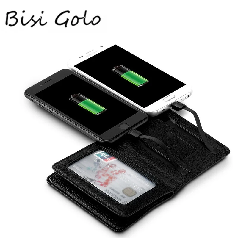 BISI GORO мужской женский Умный кошелек с USB F для зарядчика адаптируется Ipone и Android