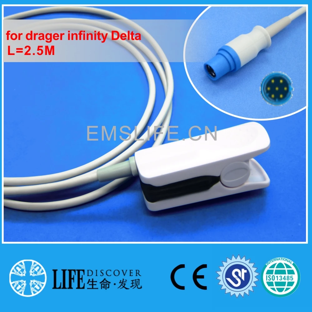 

Long Calbe Adult MR Finger Clip SPO2 Sensor for drager infinity Delta