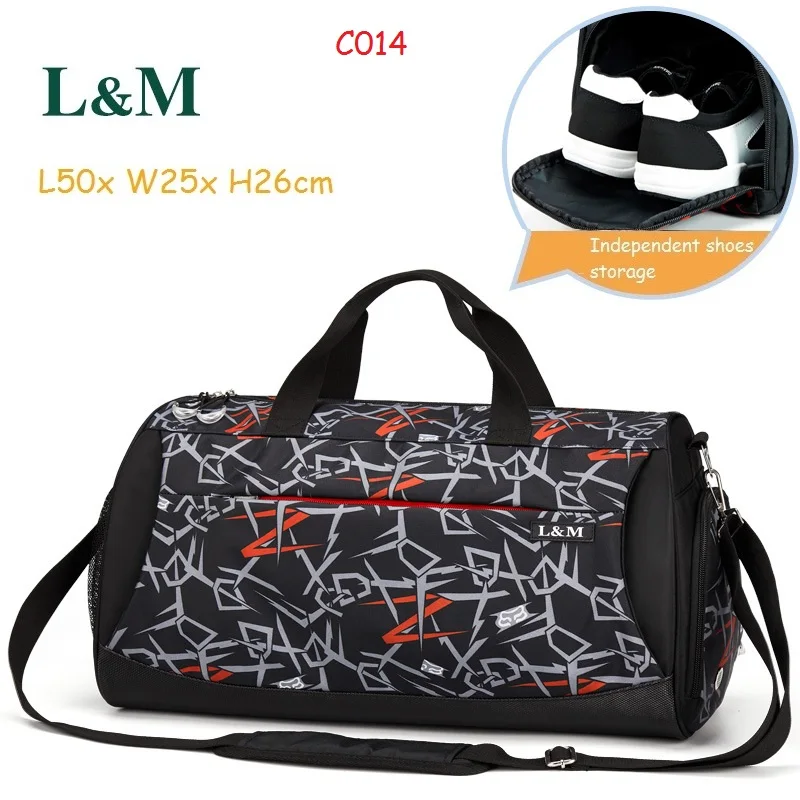 L& M Профессиональная мужская женская сумка через плечо, спортивная сумка, большая вместительность, спортивные сумки, Дорожная Спортивная Сумка, прочная спортивная сумка, сумка для йоги - Цвет: C014 Large